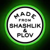 Vibrant Uzbekistan-inspired neon sign decor with shashlik and plov theme