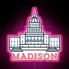 Vibrant Madison Wisconsin RGB LED Canvas Sign with Customizable Neon Display