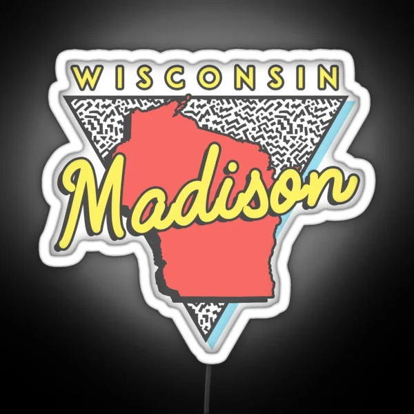 Madison Wisconsin WI Souvenirs Vintage RGB Neon Sign