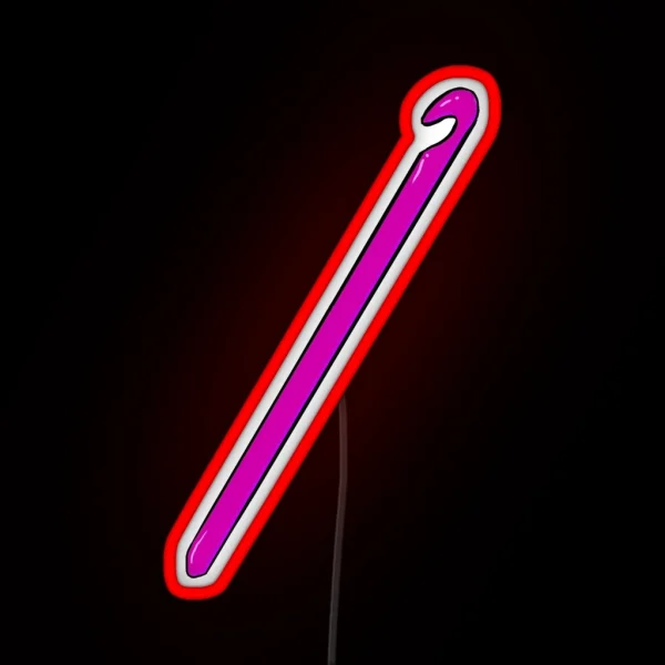 Magenta Crochet Hook RGB Neon Sign