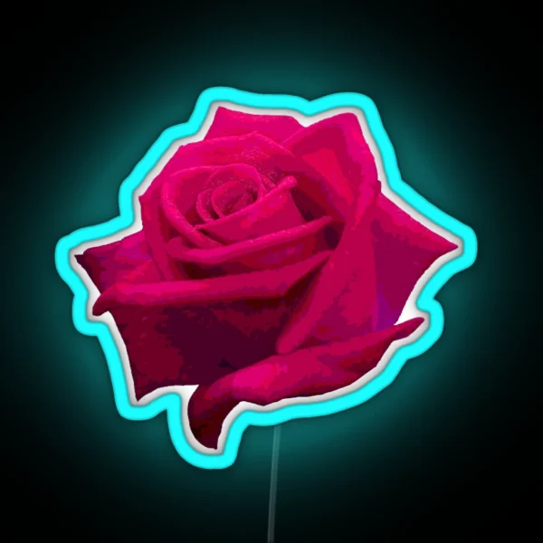 Magenta Rose Pattern RGB Neon Sign