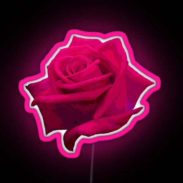 Magenta Rose Pattern RGB Neon Sign