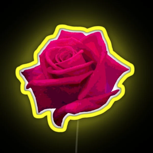 Magenta Rose Pattern RGB Neon Sign
