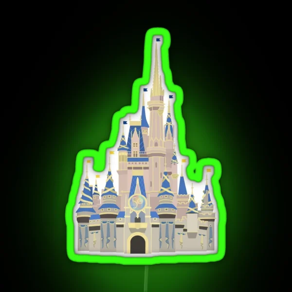 Magic Kingdom 50th Celebration Castle RGB Neon Sign