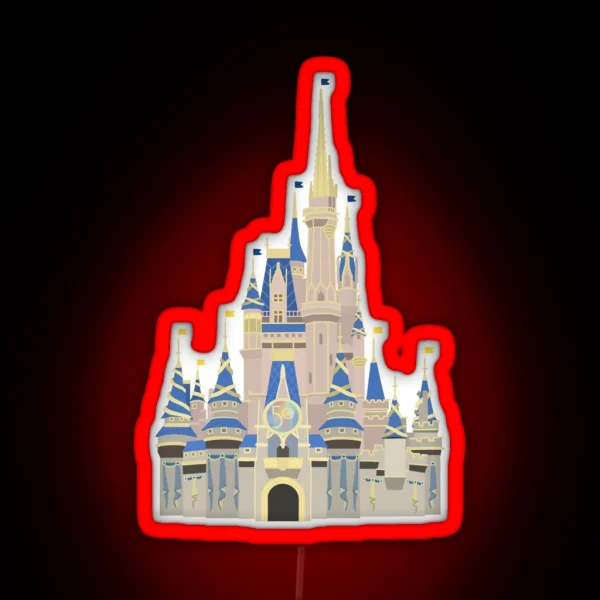 Magic Kingdom 50th Celebration Castle RGB Neon Sign