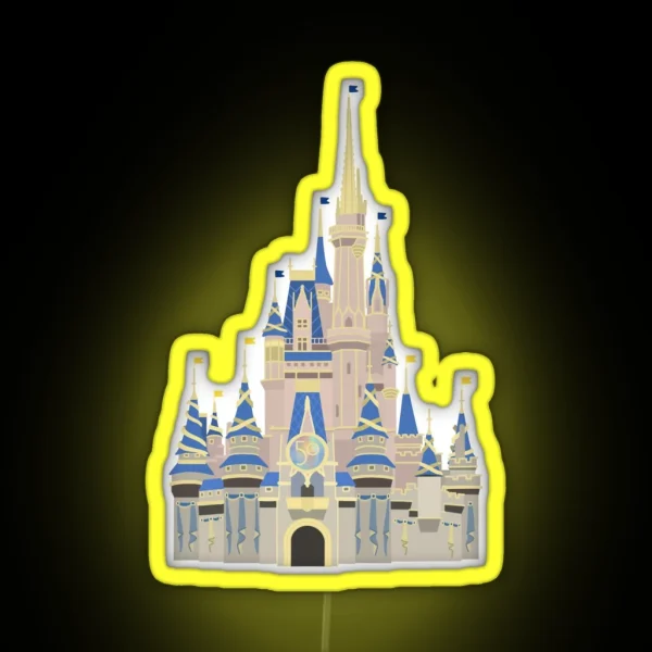 Magic Kingdom 50th Celebration Castle RGB Neon Sign