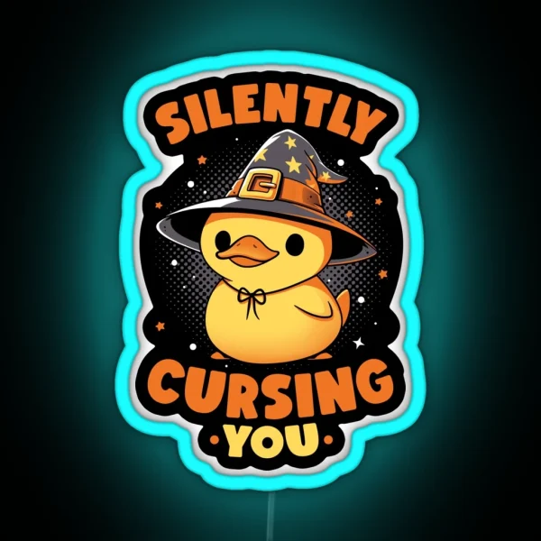 Magical Cursing Duck Kawaii Animal RGB Neon Sign