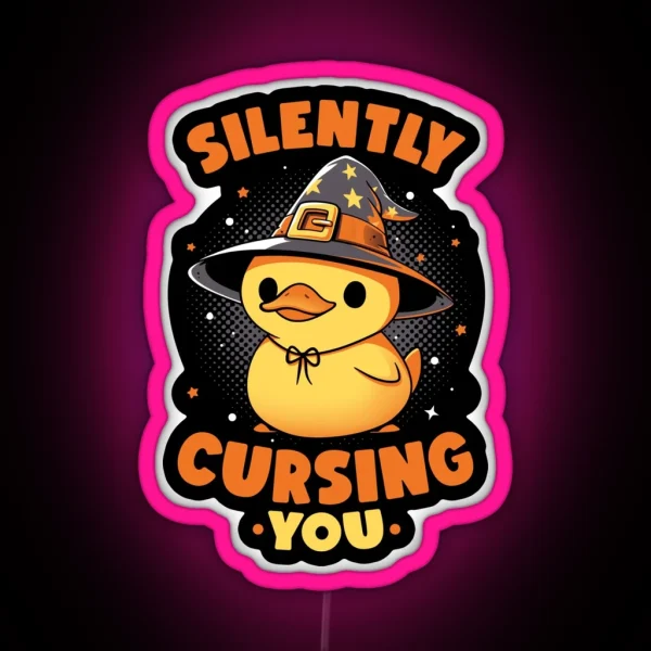 Magical Cursing Duck Kawaii Animal RGB Neon Sign