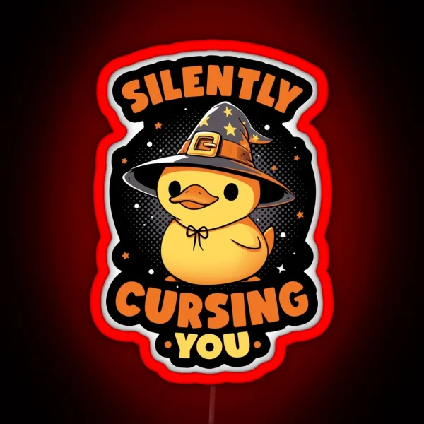 Magical Cursing Duck Kawaii Animal RGB Neon Sign