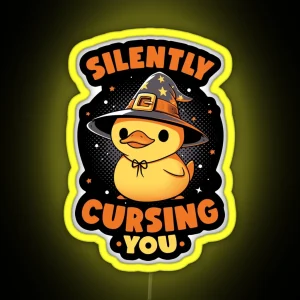 Magical Cursing Duck Kawaii Animal RGB Neon Sign