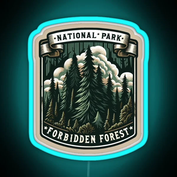 Magical National Park Forbidden Forest RGB Neon Sign