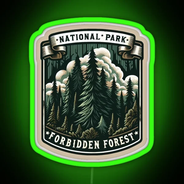 Magical National Park Forbidden Forest RGB Neon Sign