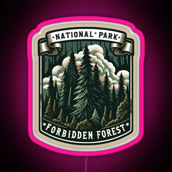 Magical National Park Forbidden Forest RGB Neon Sign
