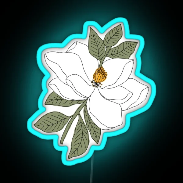 Magnolia Flower RGB Neon Sign