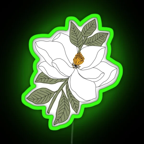 Magnolia Flower RGB Neon Sign
