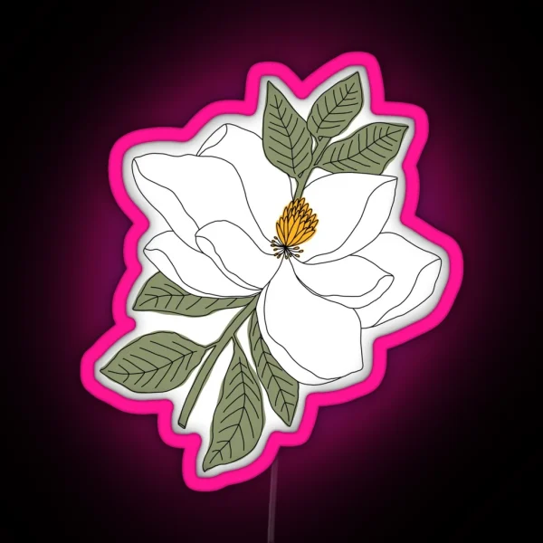 Magnolia Flower RGB Neon Sign