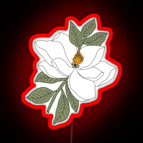 Magnolia Flower RGB Neon Sign