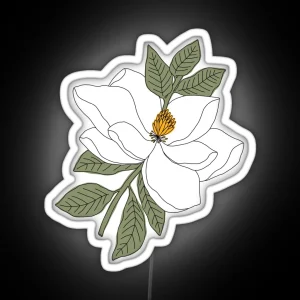 Magnolia Flower RGB Neon Sign