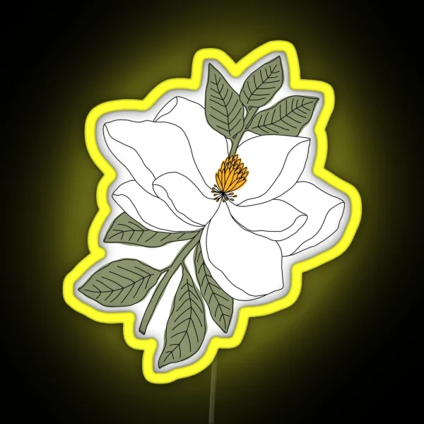 Magnolia Flower RGB Neon Sign