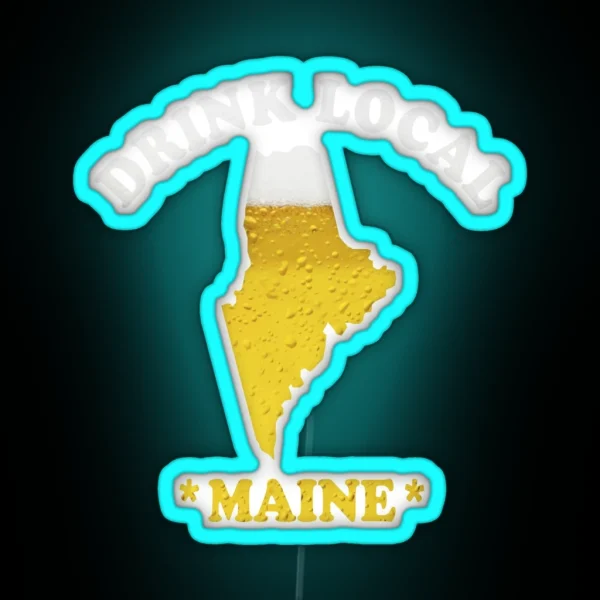 MAINE Beer Map Led Drink Local Brewmaster Gift RGB Neon Sign