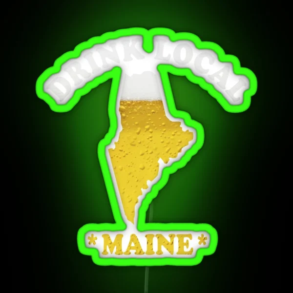 MAINE Beer Map Led Drink Local Brewmaster Gift RGB Neon Sign