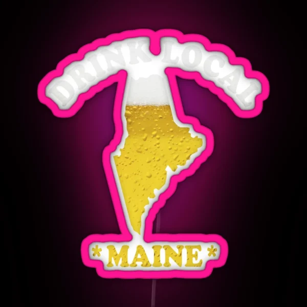 MAINE Beer Map Led Drink Local Brewmaster Gift RGB Neon Sign