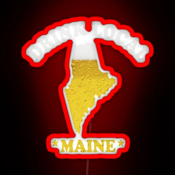 MAINE Beer Map Led Drink Local Brewmaster Gift RGB Neon Sign
