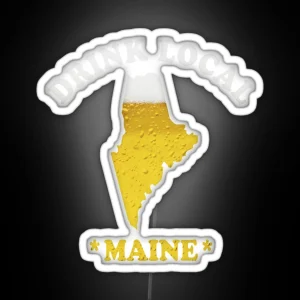 MAINE Beer Map Led Drink Local Brewmaster Gift RGB Neon Sign