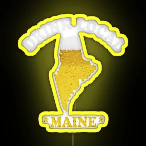 MAINE Beer Map Led Drink Local Brewmaster Gift RGB Neon Sign