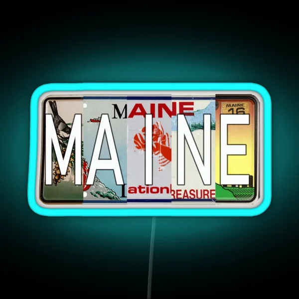 Maine License Plates RGB Neon Sign