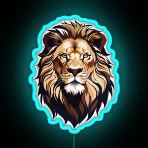 Majestic Geometric Lion RGB Neon Sign