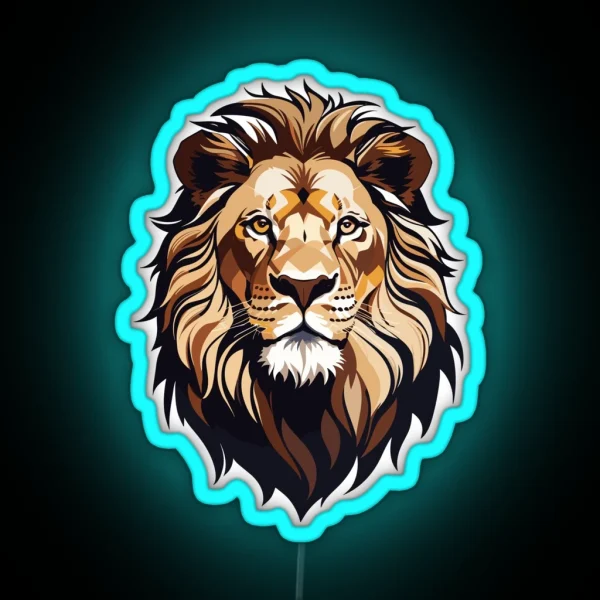 Majestic Geometric Lion RGB Neon Sign