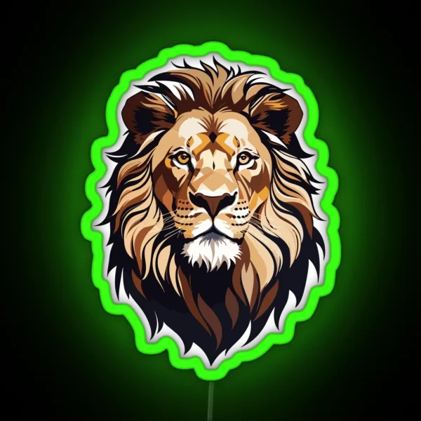 Majestic Geometric Lion RGB Neon Sign
