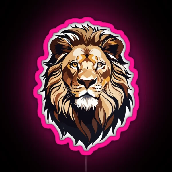 Majestic Geometric Lion RGB Neon Sign