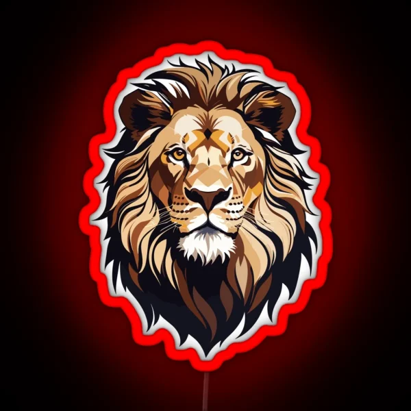 Majestic Geometric Lion RGB Neon Sign