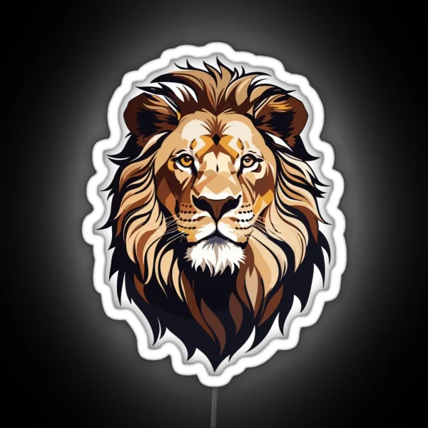 Majestic Geometric Lion RGB Neon Sign