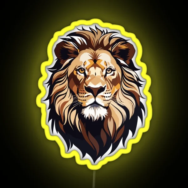 Majestic Geometric Lion RGB Neon Sign