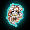 Vibrant Neon Sign with Majima Symbol in Bright RGB Colors
