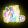 Vibrant color changing RGB LED display with custom messages possible.