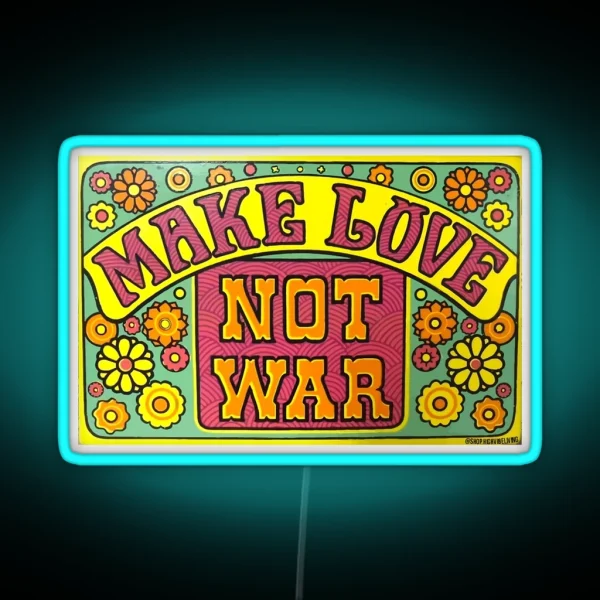 Make Love Not War RGB Neon Sign