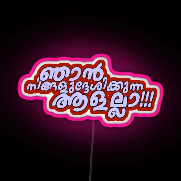 Malayalam Njan Ningaludheshikkunna Aalalla RGB Neon Sign