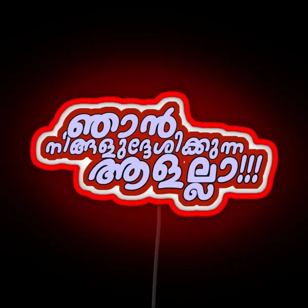 Malayalam Njan Ningaludheshikkunna Aalalla RGB Neon Sign