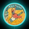 Vintage retro bar decor with colorful male emotions expressed openly