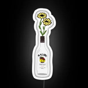 Malibu And Flower Drink RGB Neon Sign