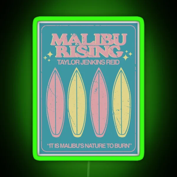 Malibu Rising Taylor Jenkins Reid Novel RGB Neon Sign