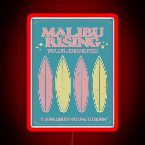 Malibu Rising Taylor Jenkins Reid Novel RGB Neon Sign