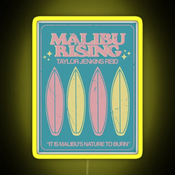Malibu Rising Taylor Jenkins Reid Novel RGB Neon Sign