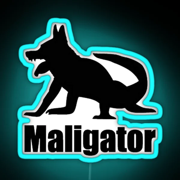 Maligator Silhouette RGB Neon Sign