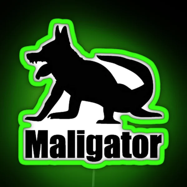 Maligator Silhouette RGB Neon Sign