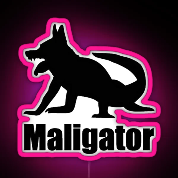 Maligator Silhouette RGB Neon Sign